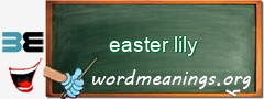 WordMeaning blackboard for easter lily